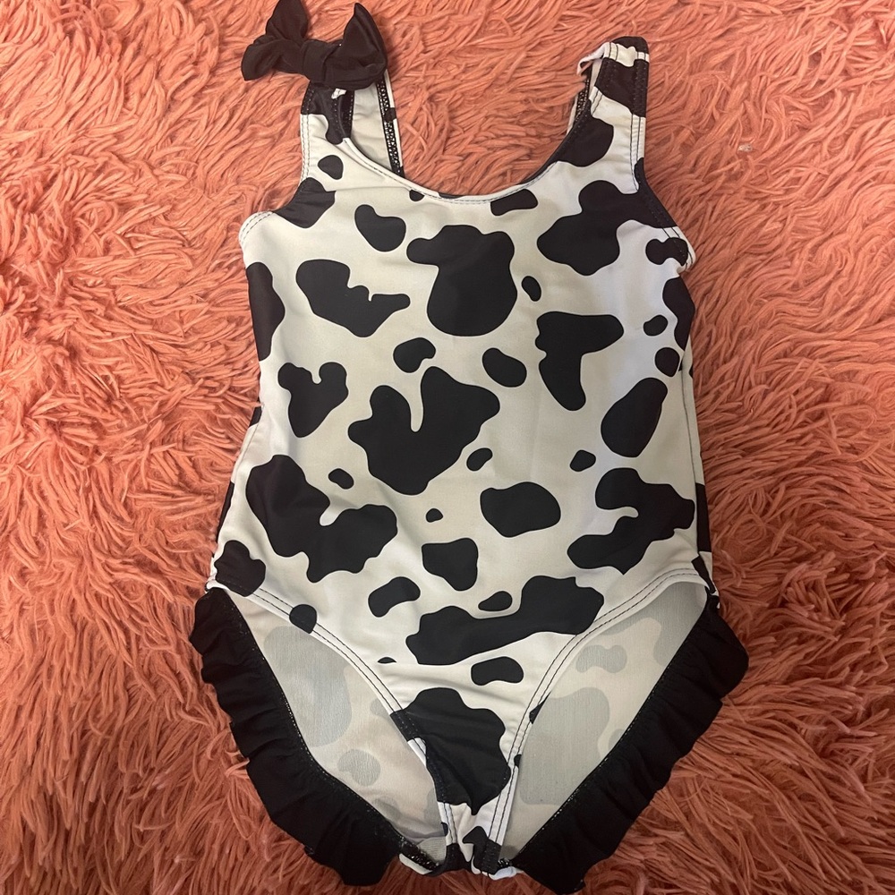 4t Black and White Kids Swim One Piece